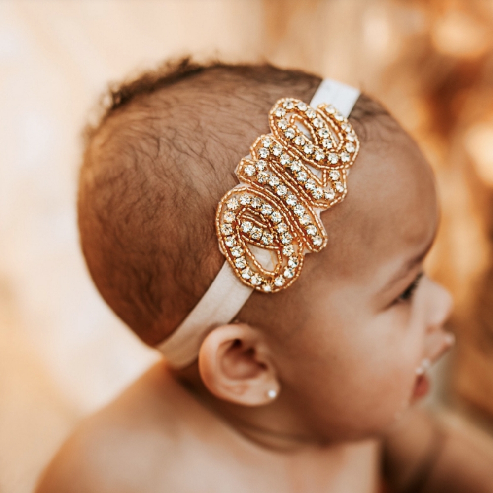 First Birthday headband One Rhinestone Applique smash cake hair photoshoot